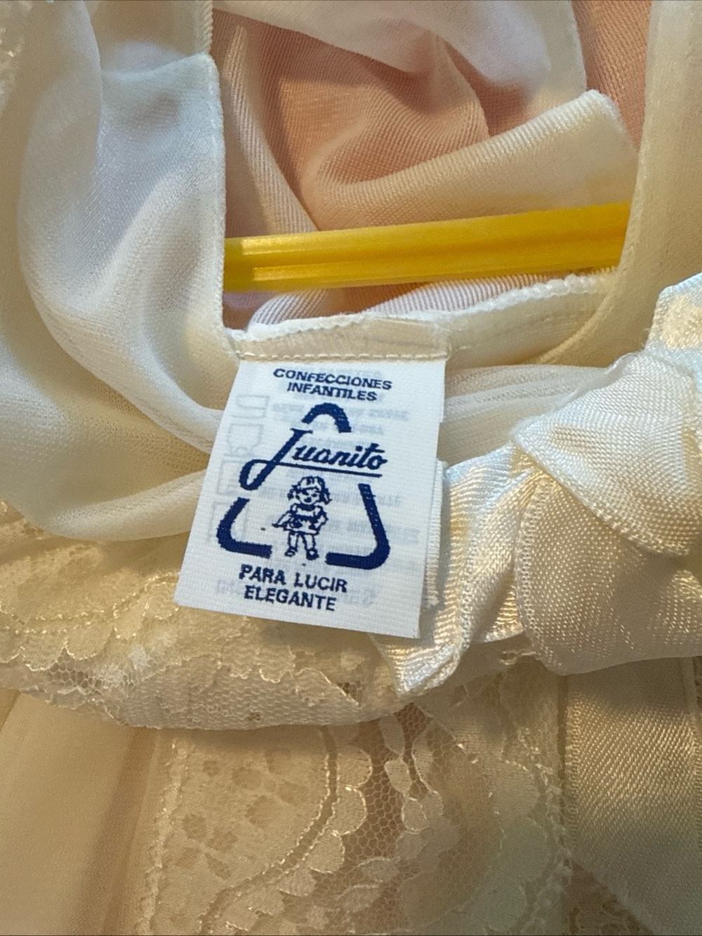 Christening Gown Dress Girls Size 3 -6 Mos Lace And Lined Baptism By Juanito - Picture 6 of 8